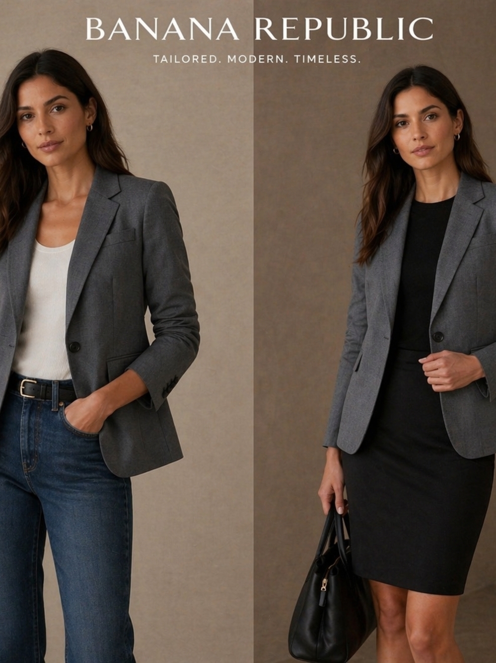 Banana Republic Gray Tailored Women's Blazer
